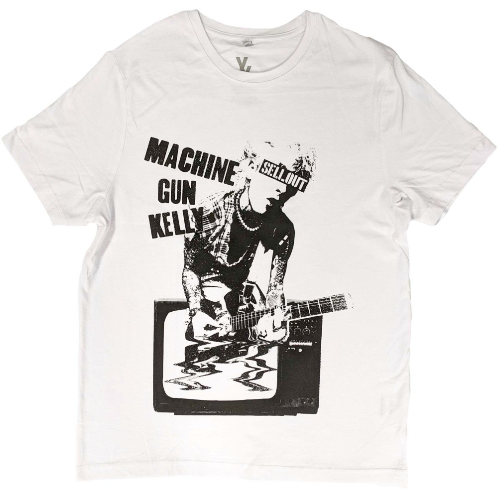 Machine Gun Kelly - TV Warp Heren Tshirt - Wit